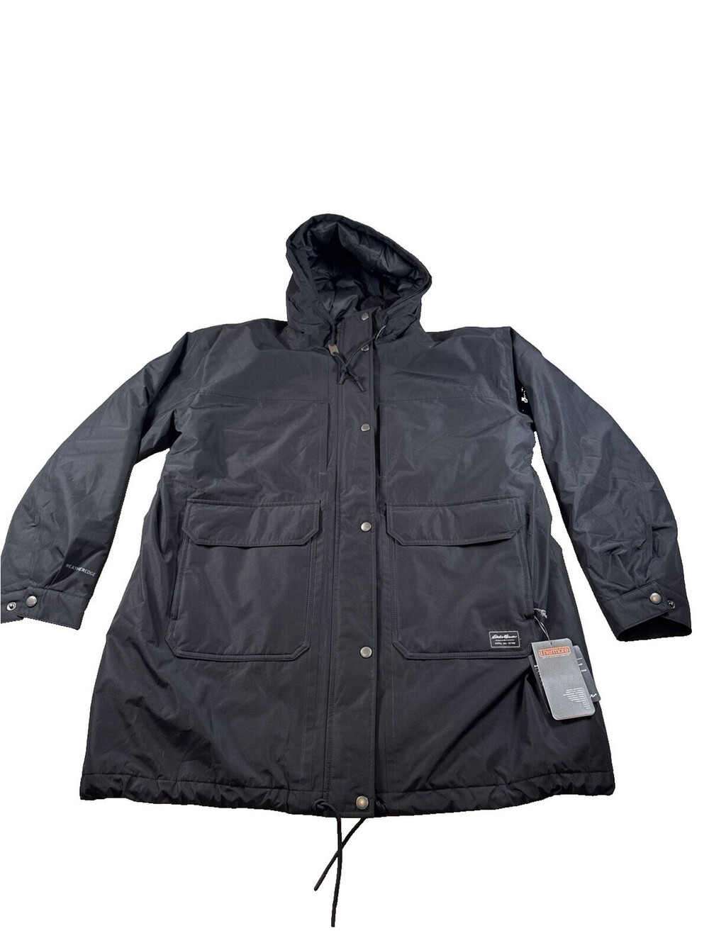 Eddie Bauer Men’s Rainfoil Insulated Parka Coat Size XL Black NWT
